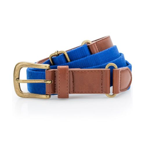 Asquith & Fox Faux Leather And Canvas Belt Royal